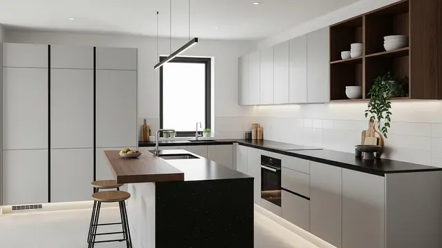 Model Dapur Minimalis Granit Hitam/Ilustrasi Gemini AI