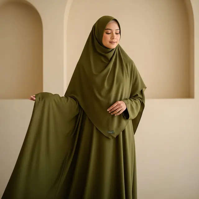 9 Model Gamis Abaya Syar'i Polos yang Mewah, Tampil Anggun dan Berkelas