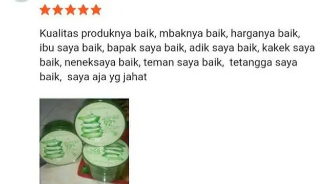 Bikin Ngakak Geli, Begini Komentar Kocak Pembeli Saat Kasih Bintang 5