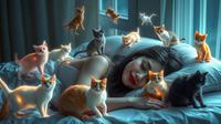 mimpi banyak kucing ©Ilustrasi dibuat AI