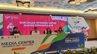 Direktur Jaringan dan Retail Banking Bank Mandiri, Aquarius Rudianto di Media Center Peparnas XVII Solo 2024.