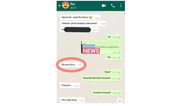 ‏ Chat kocak emak (Sumber: Twitter/  @yeollwoo_)