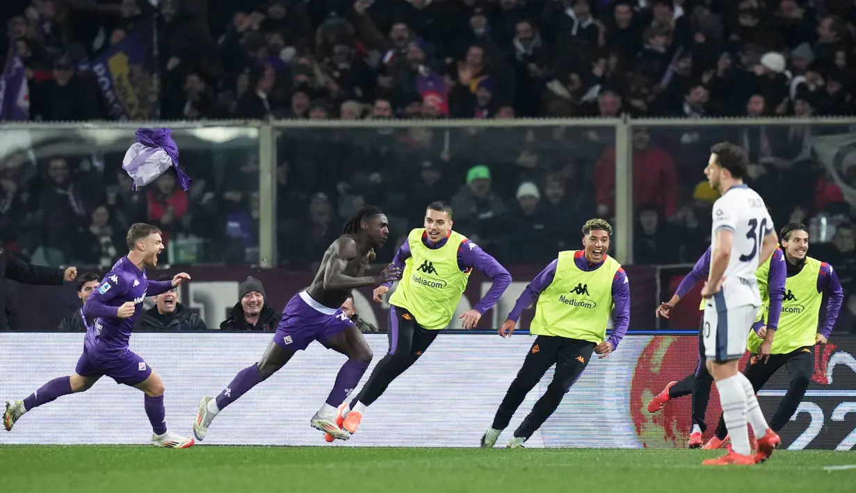 Hasil melawan Fiorentina menjadi kekalahan kedua Inter di Serie A musim ini. Sebelumnya satu-satunya tim yang berhasil mengalahkan Inter adalah AC Milan dengan skor 1-2 di pekan ke-5 pada September 2024 lalu. (Massimo Paolone/LaPresse via AP)