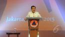 Wakil Presiden Jusuf Kalla memberikan pidato saat menghadiri pembukaan rapat koordinasi Badan Nasional Penanggulangan Bencana (BNPB), Jakarta, Selasa (10/3/2015). (Liputan6.com/Herman Zakharia)