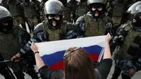 Demonstrasi pro demokrasi dan pemilu adil di Moskow, Rusia (AP PHOTO)