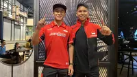 Dua crosser Indonesia di bawah naungan Astra Honda Racing Team, Nuzul Ramzidan dan Delvintor Alfarizi siap beraksi di ajang MX2 MXGP Sumbawa 2023. (Bola.com/Wiwig Prayugi)