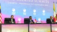Wakil Menteri Luar Negeri Indonesia Pahala Mansury,&nbsp;dalam konferensi pers The ASEAN Indo-Pasific Forum (AIPF) di JCC (dok: Tira)