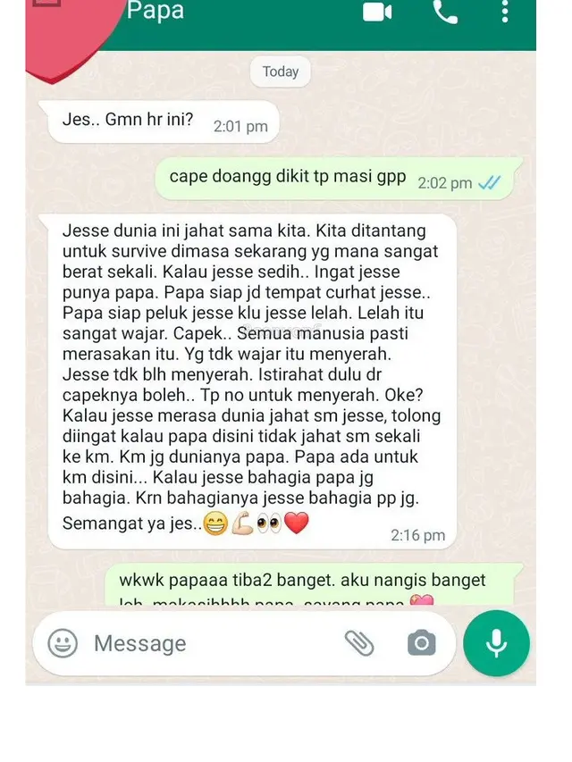 8 Chat Ayah Beri Nasihat ke Anak Ini Senyum Haru