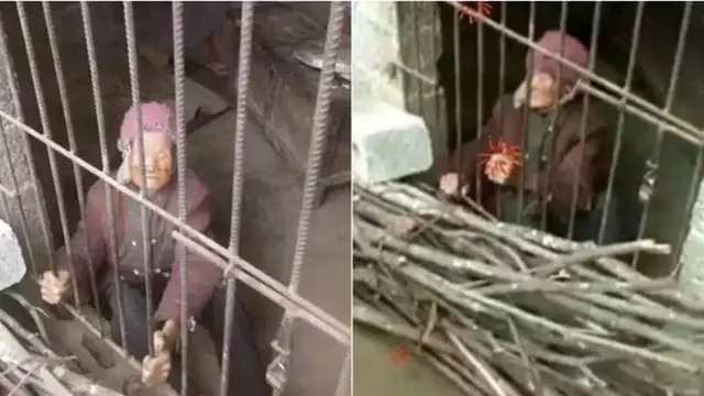 Menurut nenek tersebut, ia sudah ditempat di kerangkang selama beberapa tahun dan tidak mendapatkan makanan dan pakaian seckupnya ( sumber: Daily Mail)