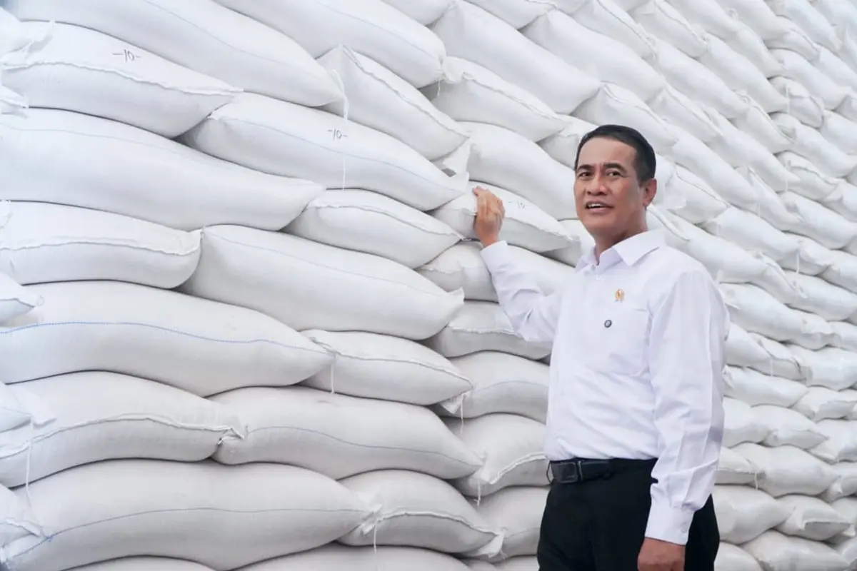 Kesiapan cadangan beras saat ini jauh lebih kuat dibanding kondisi El Nino 2023. (Foto Humas Bapanas)