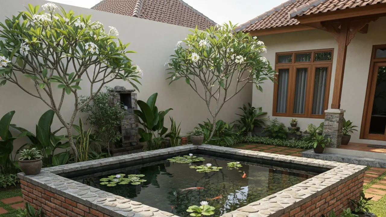 7 Desain Kolam Ikan Batu Bata Kecil yang Cocok untuk Halaman Sempit, Tetap Estetis dan Bikin Suasana Adem