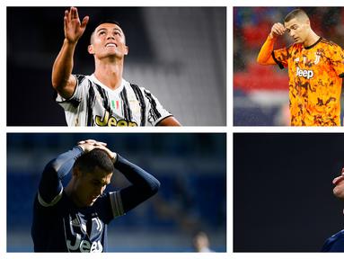 Cristiano Ronaldo adalah seorang megabintang, semua pasti setuju. Namun, ia tetaplah manusia biasa yang memiliki hak untuk mengekspresikan kekecewaannya. Entah saat ia gagal memanfaatkan peluang, dikasari lawan, ditarik keluar, ataupun dirugikan wasit. (Kolase Foto AP dan AFP)