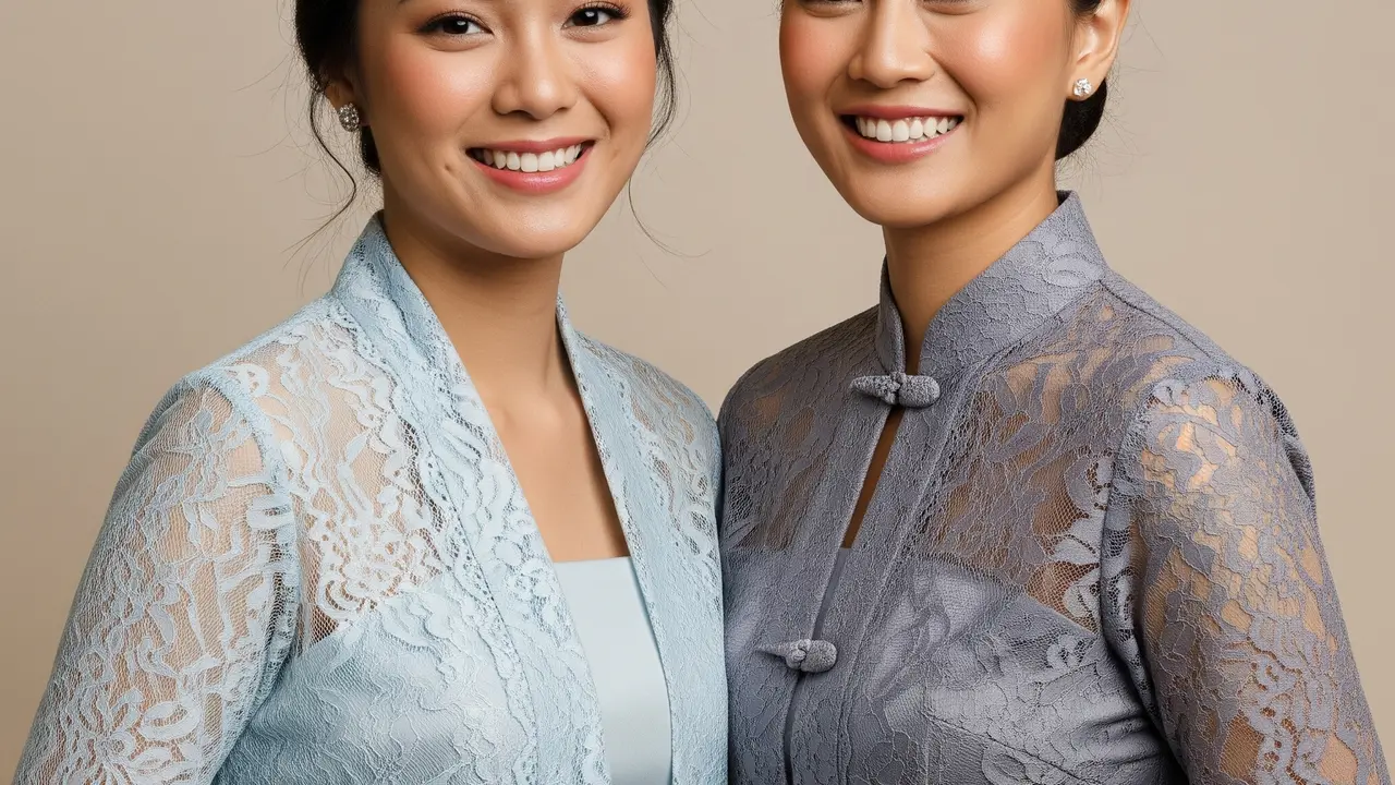 Kebaya Brokat Minimalis Elegan Modern.
