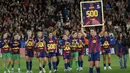 Alexia Putellas mencatatkan penampilan ke-500 bersama Barcelona saat laga perempat final Liga Champions Wanita 2025/2026 melawan Real Madrid, Kamis (02/04/2026). (AFP/Lluis Gene)