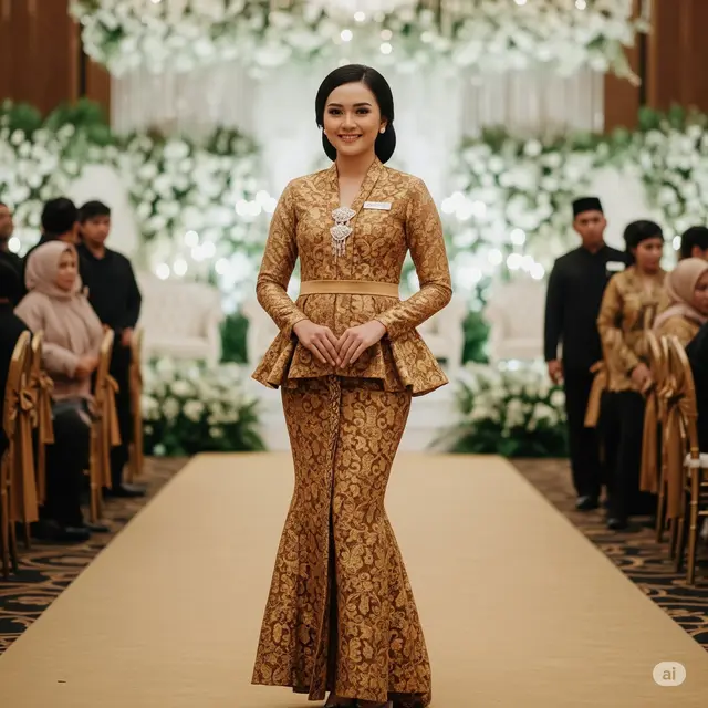 Seragam Among Tamu Brokat Peplum