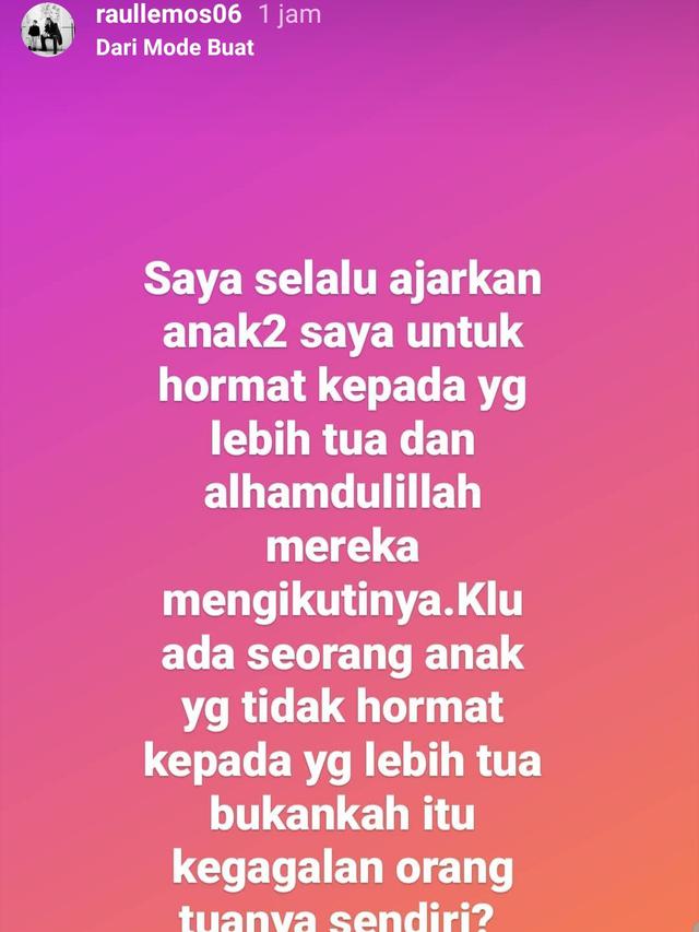 Unggahan Raul Lemos. (Foto: Instagram @raullemos06)