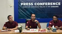 Konferensi pers Kantor Imigrasi Kelas II TPI Sabang. (Liputan6.com/Winda Nelfira)