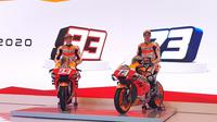 Marc Marquez dan Alex dalam peluncuran Honda di Jakarta, Selasa (4/2/2020). (Bola.com/Zulfirdaus Harahap)