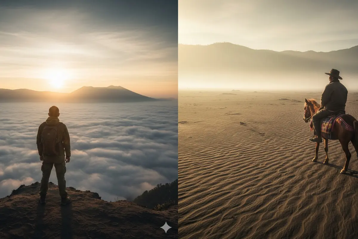 8 Prompt Gemini AI Bikin Foto Liburan Bromo Jadi Sinematik Estetik Ala Fotografer Profesional