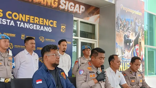 Polisi rilis penangkapan penyiksa pegawai koperasi di Tangerang. (Liputan6.com/istimewa).