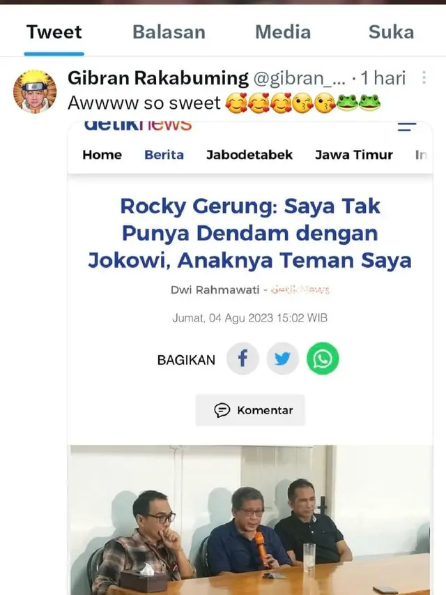 Unggahan Gibran Rakabuming Raka. (Foto: Dok. Twitter @gibran_tweet)