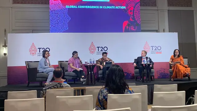 Parallel session bertajuk "Global Convergence in Climate Action" di KTT T20 yang digelar di Hilton Resort, Nusa Dua, Bali pada Selasa (6/9/2022).