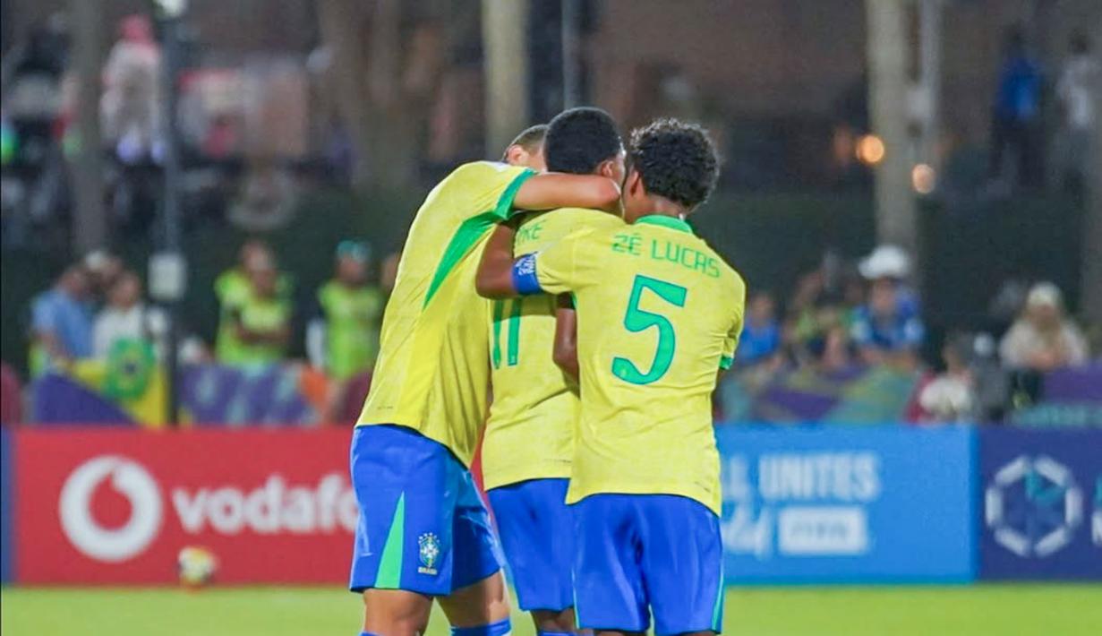 Skuad Garuda Muda kalah telak empat gol tanpa balas dari Selecao. (Dok. CBF)