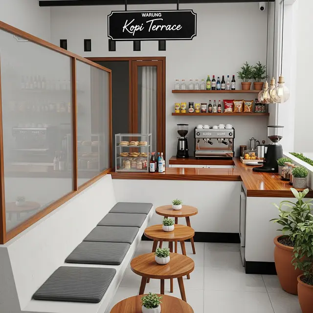 Desain Warung Modern di Rumah Sempit (Image by Gemini AI)
