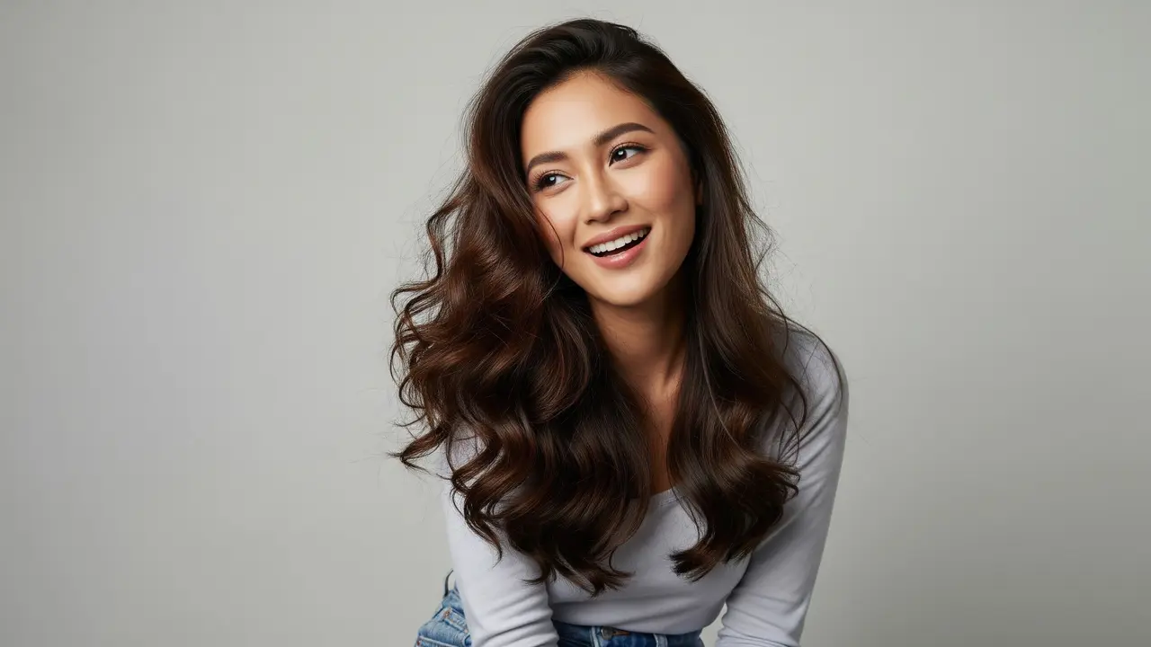 Model Rambut Wanita Panjang Gelombang