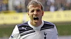 Tottenham Hotspur's Dutch midfielder Rafael Van der Vaart celebrates scoring his goal during the EPL football match between Tottenham Hotspur and Aston Villa at White Hart Lane in north London, England on October 2, 2010. AFP PHOTO/IAN KINGTON
