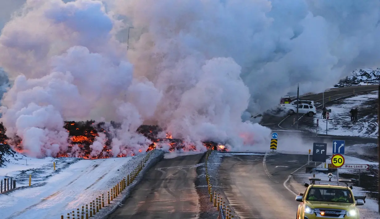 Letusan pertama terjadi pada 18 Desember 2023 lalu. (Kristinn Magnusson/AFP/Islandia out)