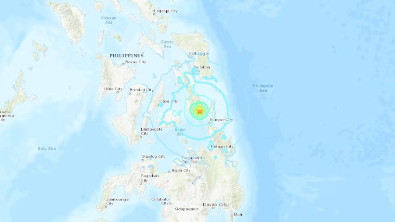 Lokasi gempa bumi di Filipina. (USGS)