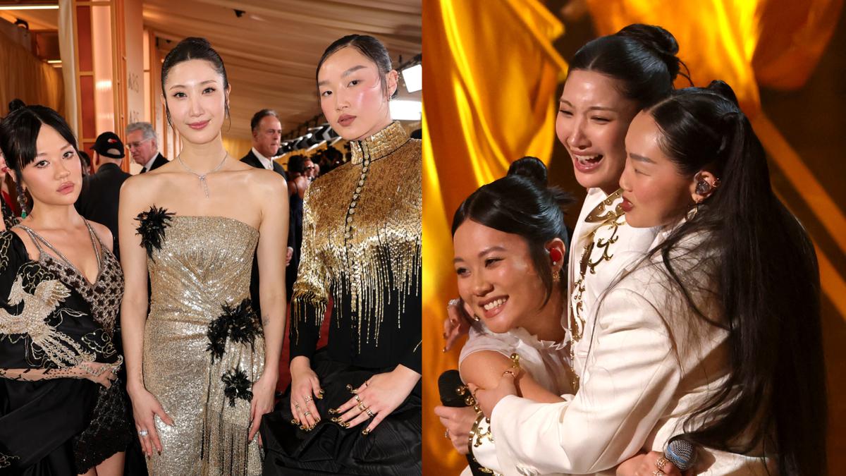 Tampilan Matching Demon Hunters EJAE, Audrey Nuna, dan Rei Debut di Oscar 2026, dari Serba Emas hingga Putih