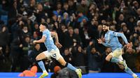 Selebrasi Phil Foden saat City melawan Leeds United di ajang Liga Inggris (AFP)