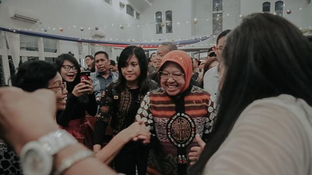 6 Momen Tri Rismaharini Kunjungi Gereja di Surabaya, Salah Satunya Bekas Lokasi Bom