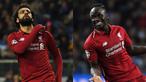 Persaingan menjadi jawara top scorer Premier League semakin seru. Mohamed Salah dan Sadio Mane yang sama-sama mencetak dua gol kala melumat Huddlesfield 5-0 kini bertengger di top 3 pencetak giol terbanyak Premier League. (Kolase Foto AFP)