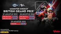Jangan Ketinggalan, Link Live Streaming MotoGP Inggris 2021 Pekan Ini di Vidio 26-29 Agustus 2021. (Sumber : dok. vidio.com)