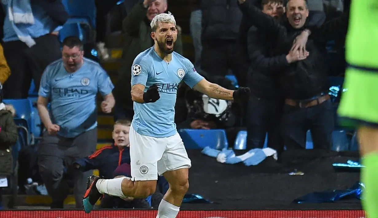 1. Sergio Aguero (Man City) - 19 gol dan 8 assist (AFP/Oli Scarff)