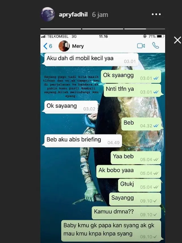 percakapan terakhir pramugari Lion Air dengan suami (foto: @apryfadhil)