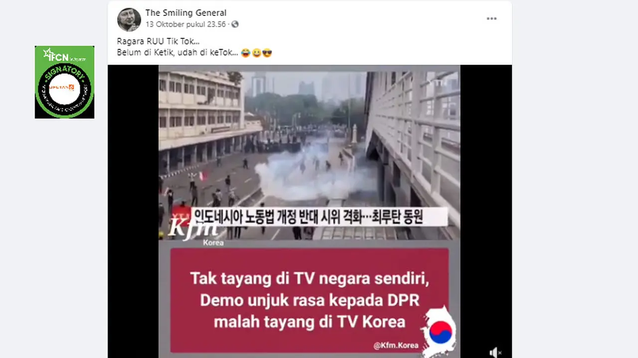 Penelusuran Klaim Stasiun Tv Nasional Tak Menayangkan Demo Menolak UU Omnibus Law