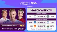 Siaran Langsung Liga Inggris Matchweek 34 di Vidio. (Sumber: dok. vidio.com)