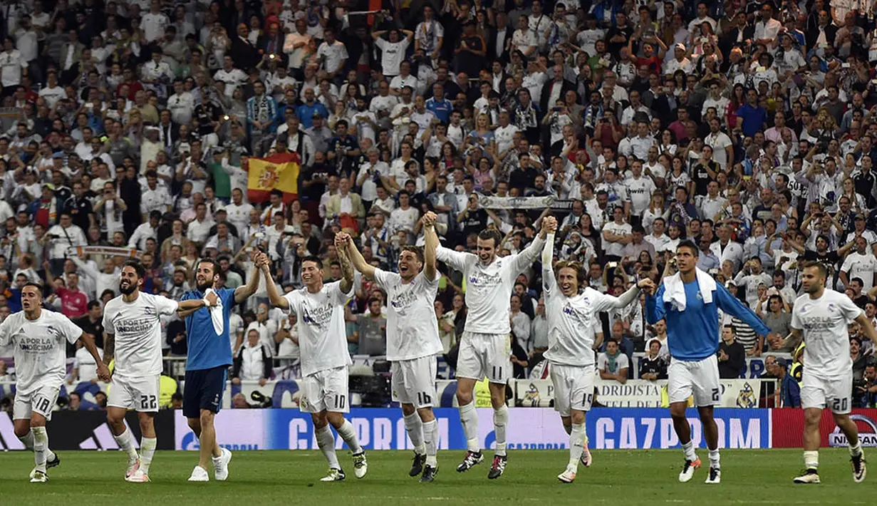 1. Real Madrid, raksasa Spanyol ini memiliki kekayaan sebesar 220 juta dolar AS. Mereka masih menjadi yang terkaya didunia sejak tahun lalu. (AFP/Gerard Julien) 