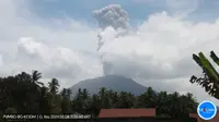 Gunung Ibu di Maluku Utara erupsi pada Jumat (8/3/2024), pukul 11.41 WIT. (Liputan6.com/ Dok PVMBG)