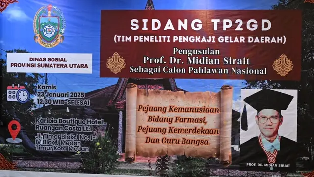 Prof Dr Midian Sirait diusulkan sebagai Calon Pahlawan Nasional