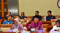 Sekretaris Bidang Kesehatan Apkasi, Hendra Gunawan dan Sekretaris Bidang Kerjasama Antar Daerah  Erlina Ria Norsan dalam rapat dengar pendapat komisi IX di DPR. (Istimewa)