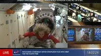 Rusia mengirim aktris Yulia Peresild untuk melakukan pengambilan gambar untuk sebuah film di luar angkasa (Twitter @Roscosmos)