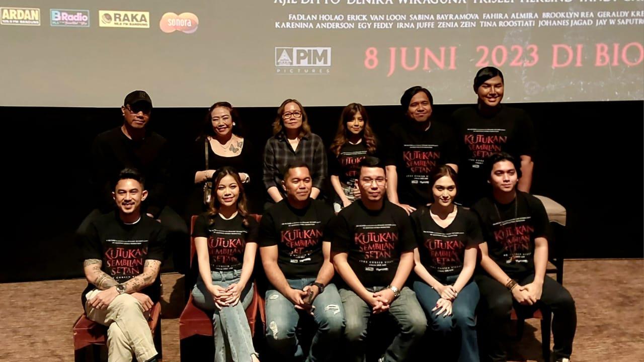 Press Conference film Kutukan Sembilan Setan di Kuningan, Jakarta, hari Senin (5/6/2023).