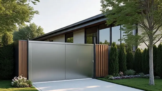 Ilustrasi Pintu Pagar Dorong Baja Ringan Minimalis (Photo by macrovector on Freepik)