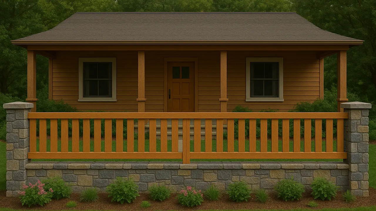 Gambar Pagar Kayu Teras Rumah Sederhana tapi Indah (Image by ChatGPT)