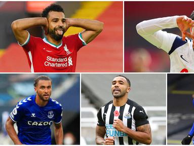 Berikut daftar top skor sementara Liga Inggris musim 2020/2021. Son Heung-Min dan Dominic Calvert-Lewin Bersaing Ketat dengan koleksi 8 gol. Sementara itu, striker kawakan Jamie Vardy kembali menunjukan ketajaman dengan mengemas tujuh gol.